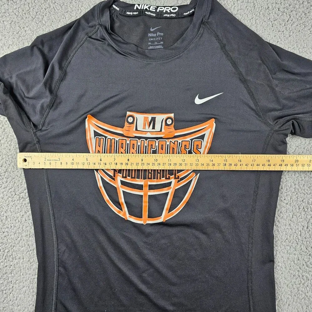 Miami Hurricanes Shirt Mens 2XL Black Nike Pro Slim Fit Athletic Training Logo
